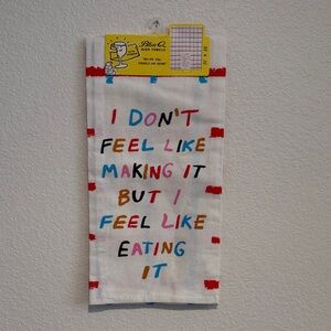 New- Blue Q Colorful Text Dish Towel sassy